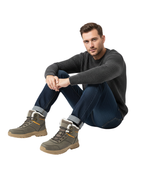 Botas de inverno masculinas com forro faux fur e sola antiderrapante