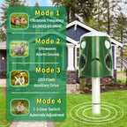 Repelente de animais ultrassônico 360° 3 em 1 para gatos, cães, raposas e roedores