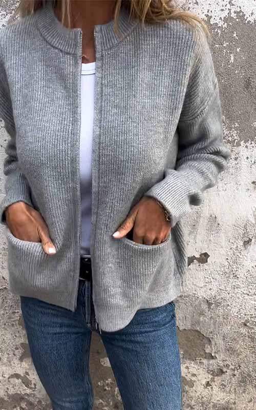 Cardigan feminino de tricô macio corte regular em diversas cores