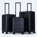 Conjunto de malas rígidas 3 peças hard shell com 4 rodas giratórias tamanhos S M L