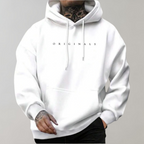 Hoodie oversized homem com bolso canguru e capuz com cordão ajustável
