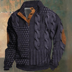 Camisola quente homem pullover clássico tecido macio