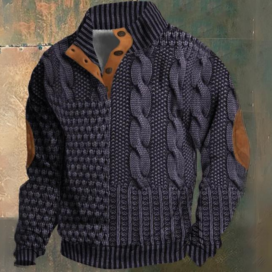 Camisola quente homem pullover clássico tecido macio