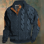 Camisola quente homem pullover clássico tecido macio