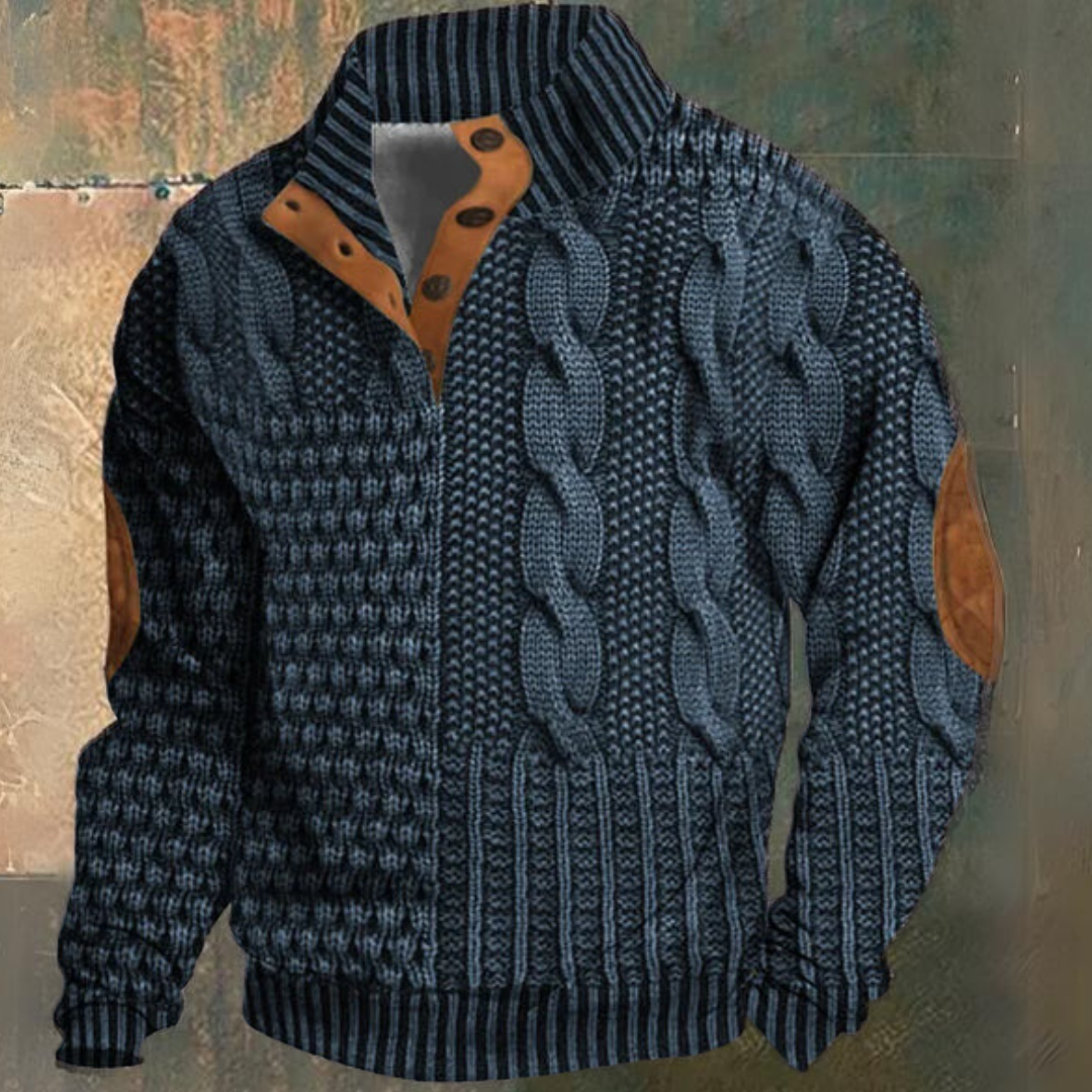 Camisola quente homem pullover clássico tecido macio