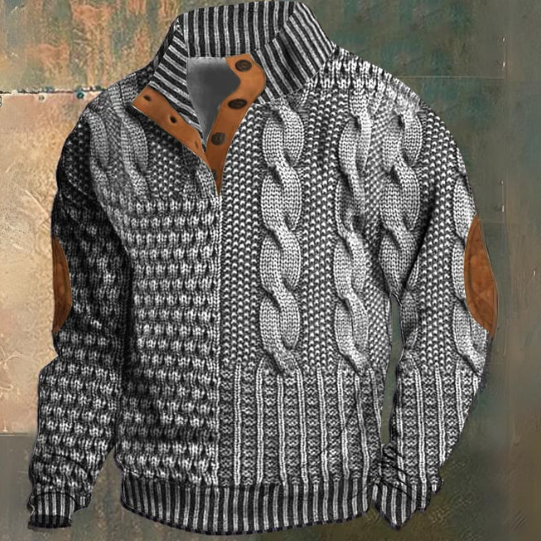 Camisola quente homem pullover clássico tecido macio