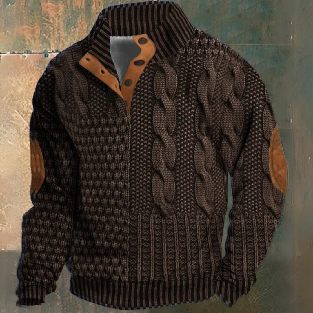 Camisola quente homem pullover clássico tecido macio