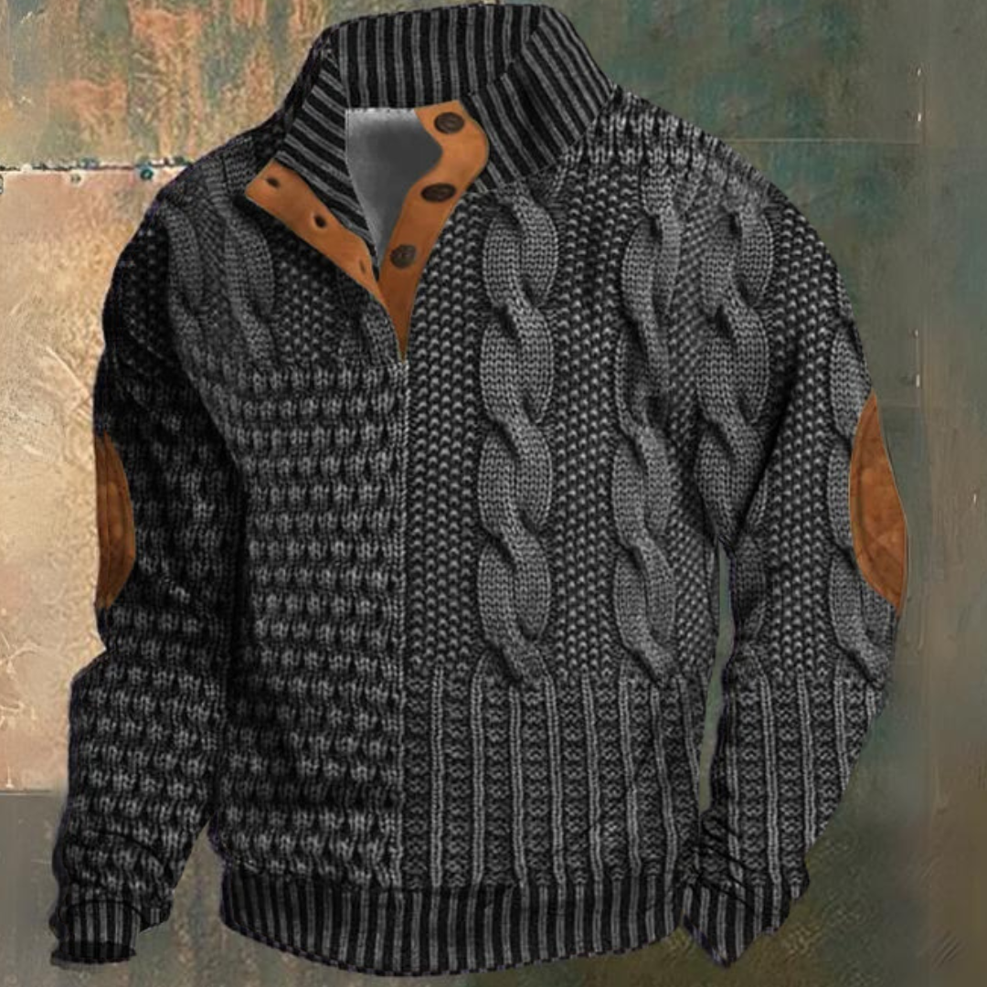Camisola quente homem pullover clássico tecido macio