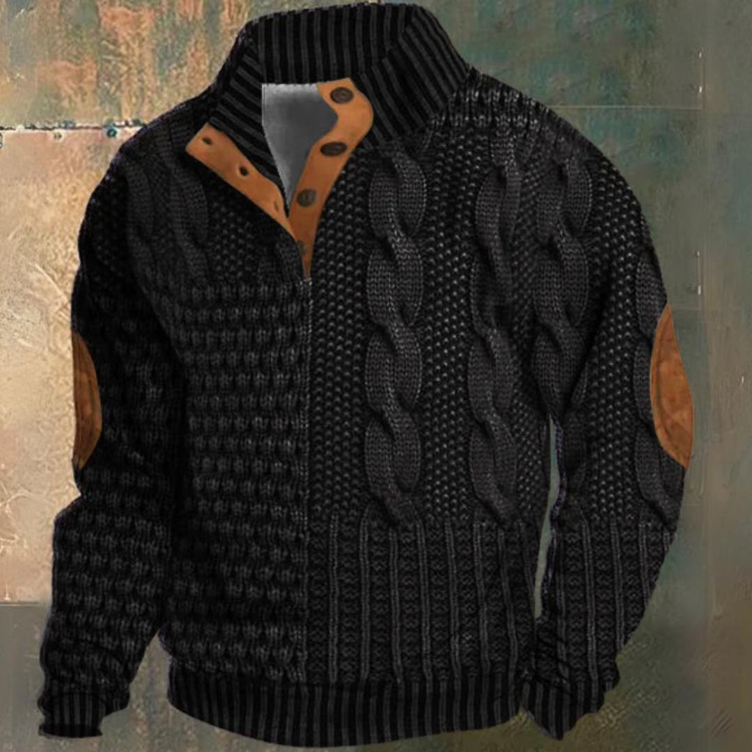 Camisola quente homem pullover clássico tecido macio