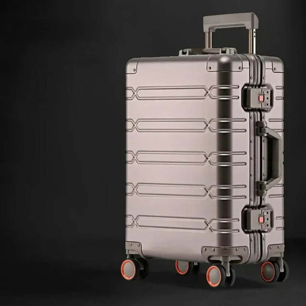 Conjunto de malas de viagem alumínio-magnésio com rodas 360° e cadeado TSA integrado