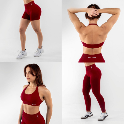 Conjunto desportivo push-up 3 peças feminino com legging modeladora, top e short combinado