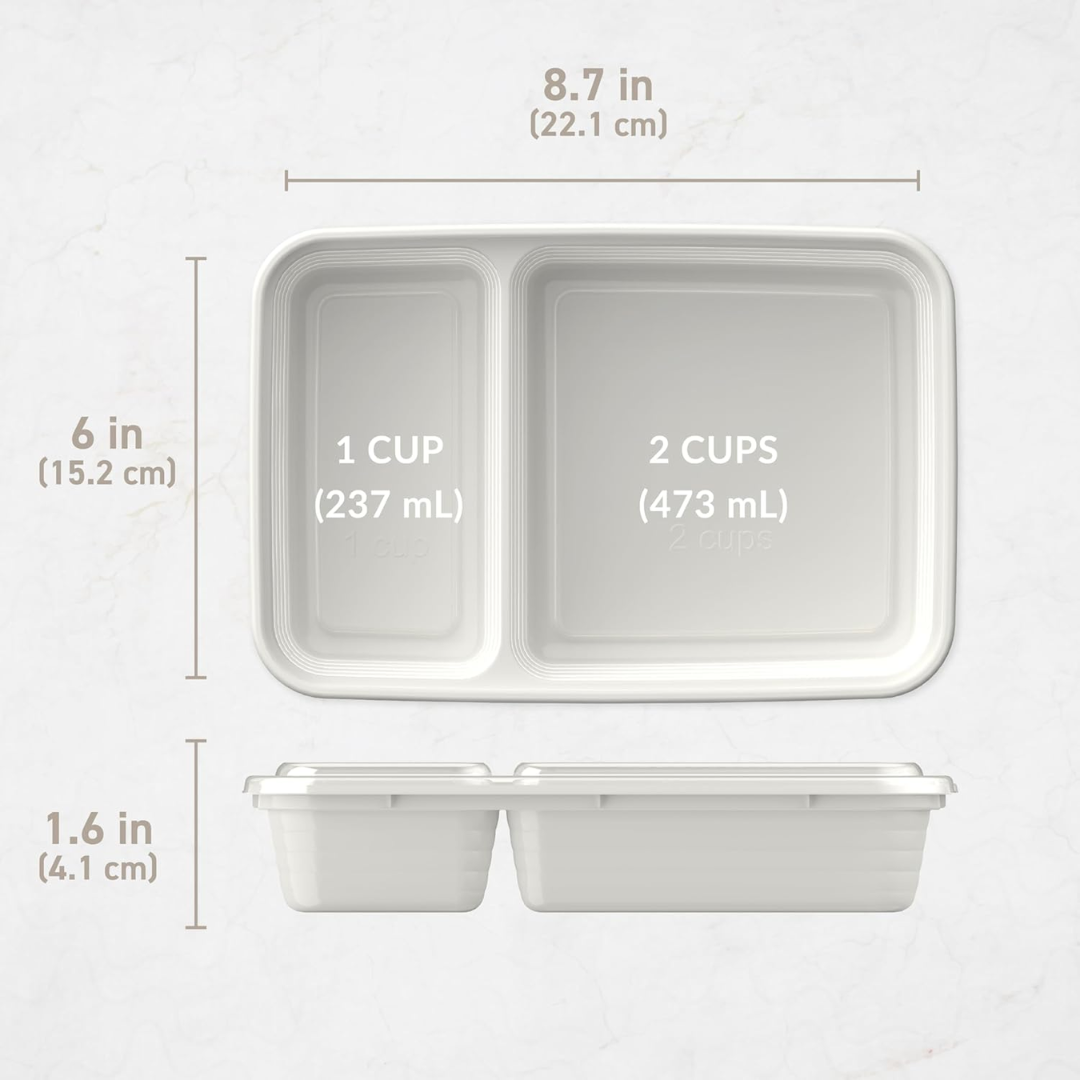 Recipientes alimentares reutilizáveis conjunto 20 peças com 2 compartimentos, sem BPA