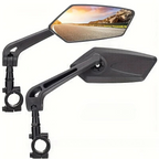 Espelhos retrovisores para bicicleta HD ajustáveis 23cm, pack 2 unidades, acrílico pentagonal