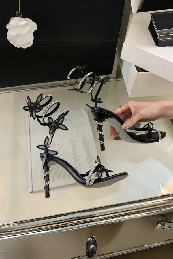 Sapatos de Dança Latina Feminino | Salto Alto, Branco com Laço