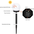Luminárias solares de jardim LED esféricas impermeáveis, pack 3 unidades