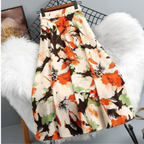 Saia feminina linha A com estampa floral vibrante