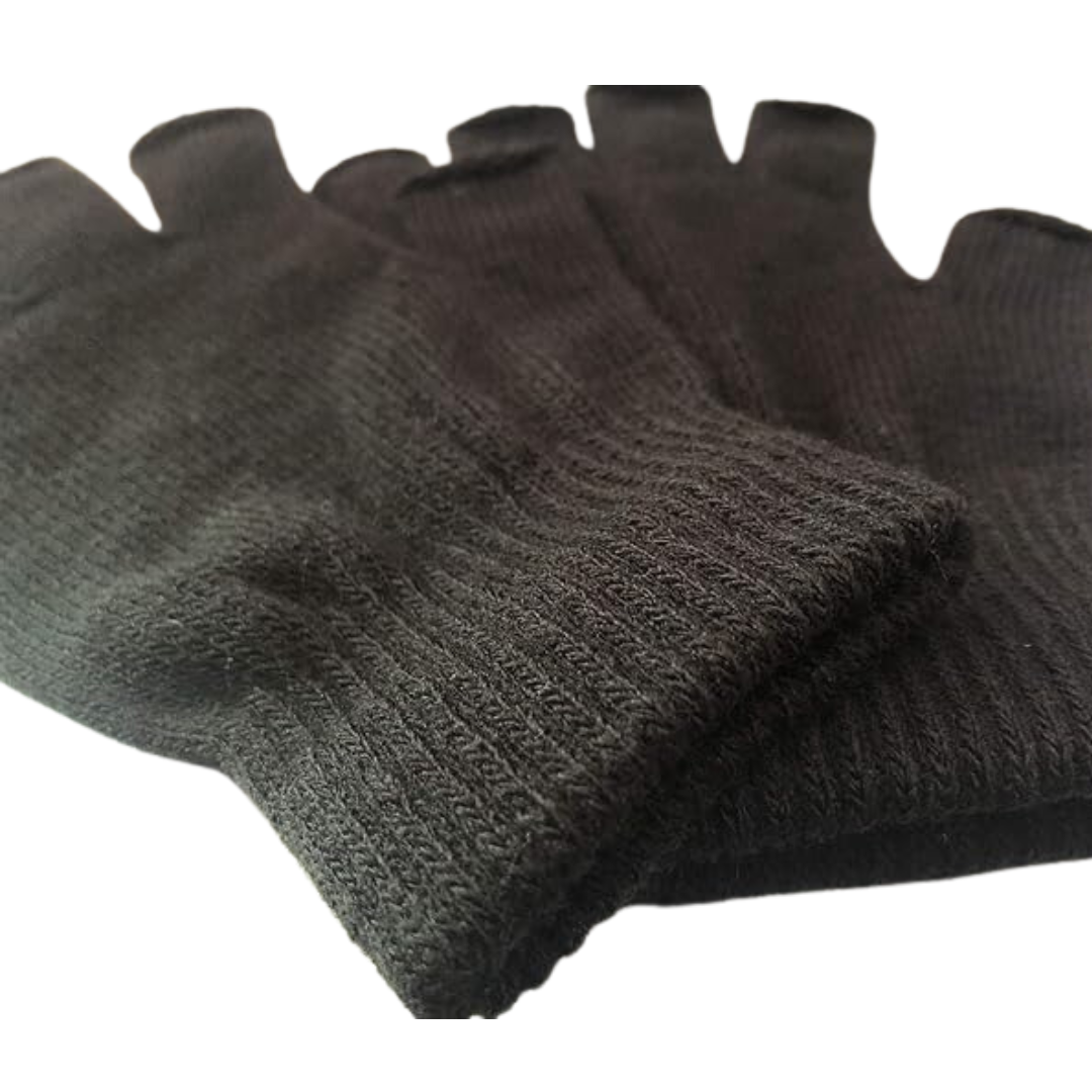 Luvas de tricô sem dedos touchscreen pack 2 para inverno, tecido elástico macio