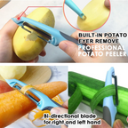 Descascador de legumes 3 em 1 com faca julienne, multifuncional para batatas e cenouras