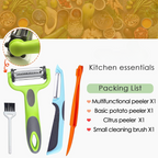 Descascador de legumes 3 em 1 com faca julienne, multifuncional para batatas e cenouras