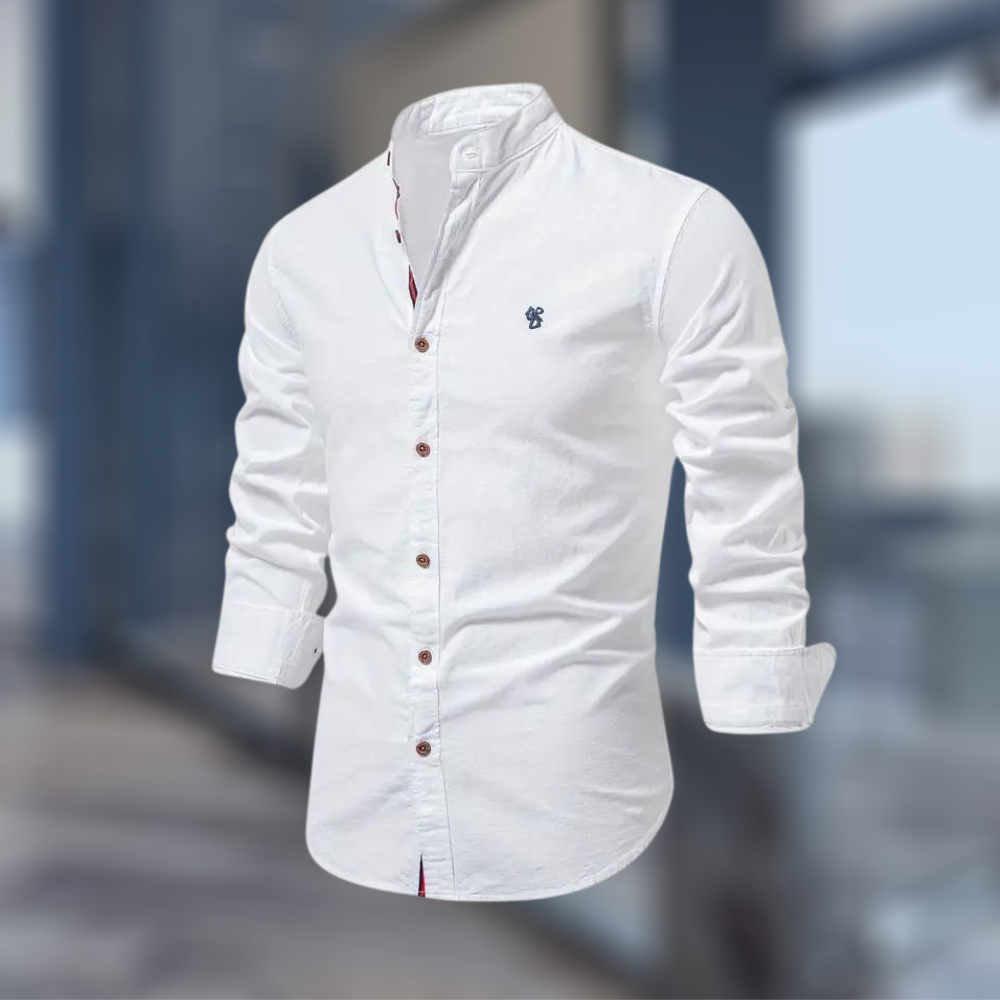 Polo manga longa homem design clássico moderno