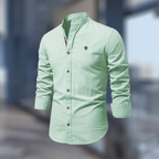 Polo manga longa homem design clássico moderno