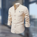 Polo manga longa homem design clássico moderno