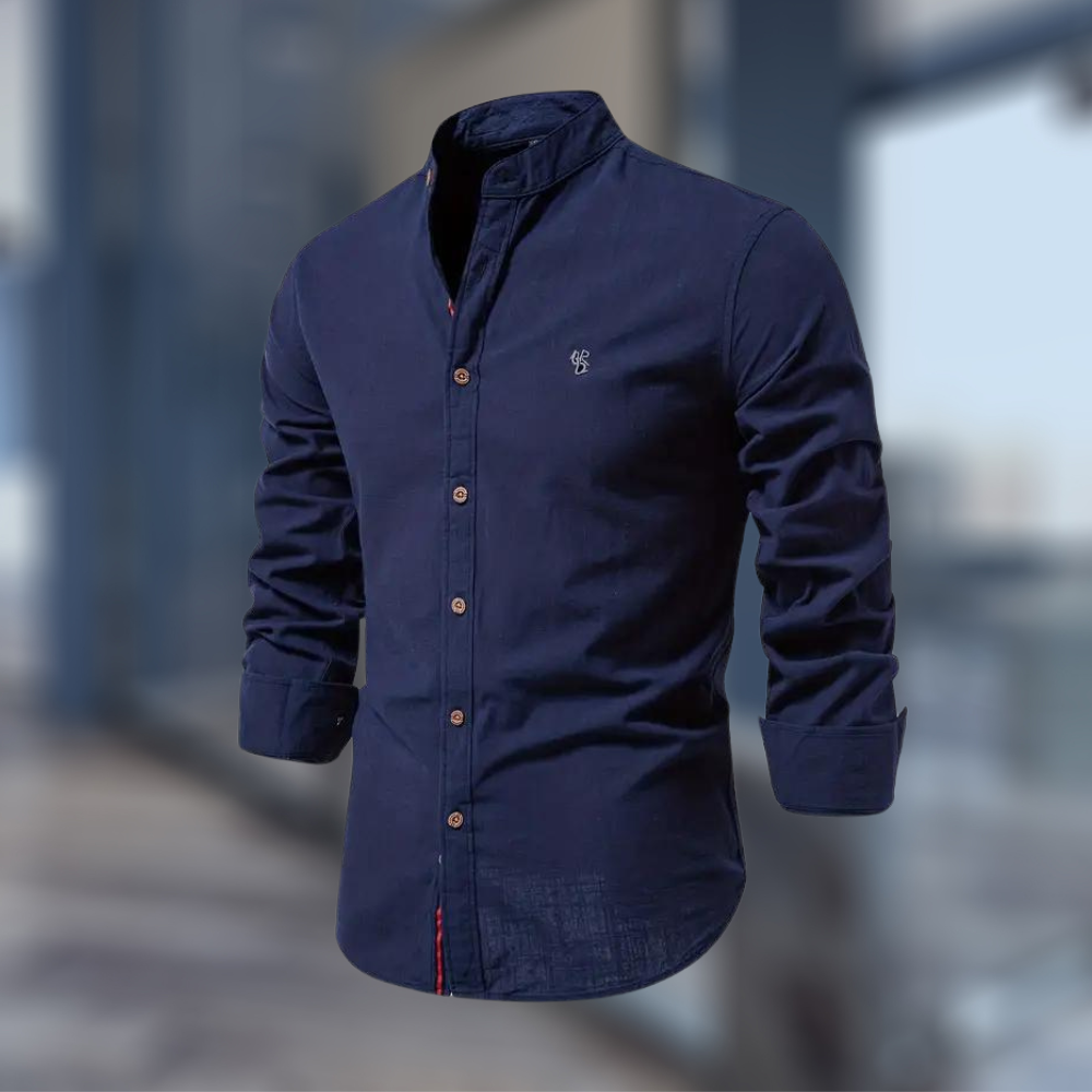 Polo manga longa homem design clássico moderno