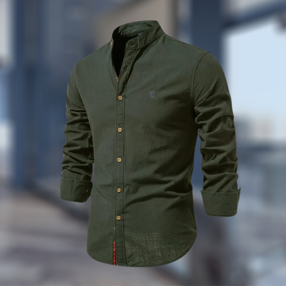 Polo manga longa homem design clássico moderno
