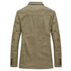 Blazer leve casual masculino corte ajustado disponível em caqui preto e verde militar