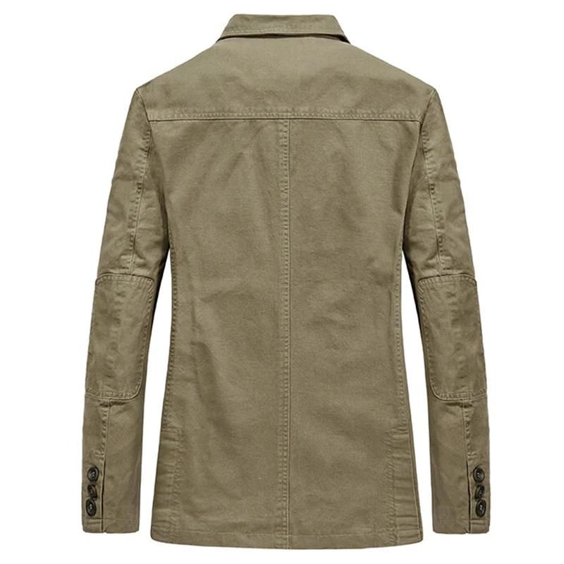 Blazer leve casual masculino corte ajustado disponível em caqui preto e verde militar