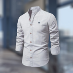 Polo manga longa homem design clássico moderno