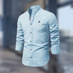 Polo manga longa homem design clássico moderno