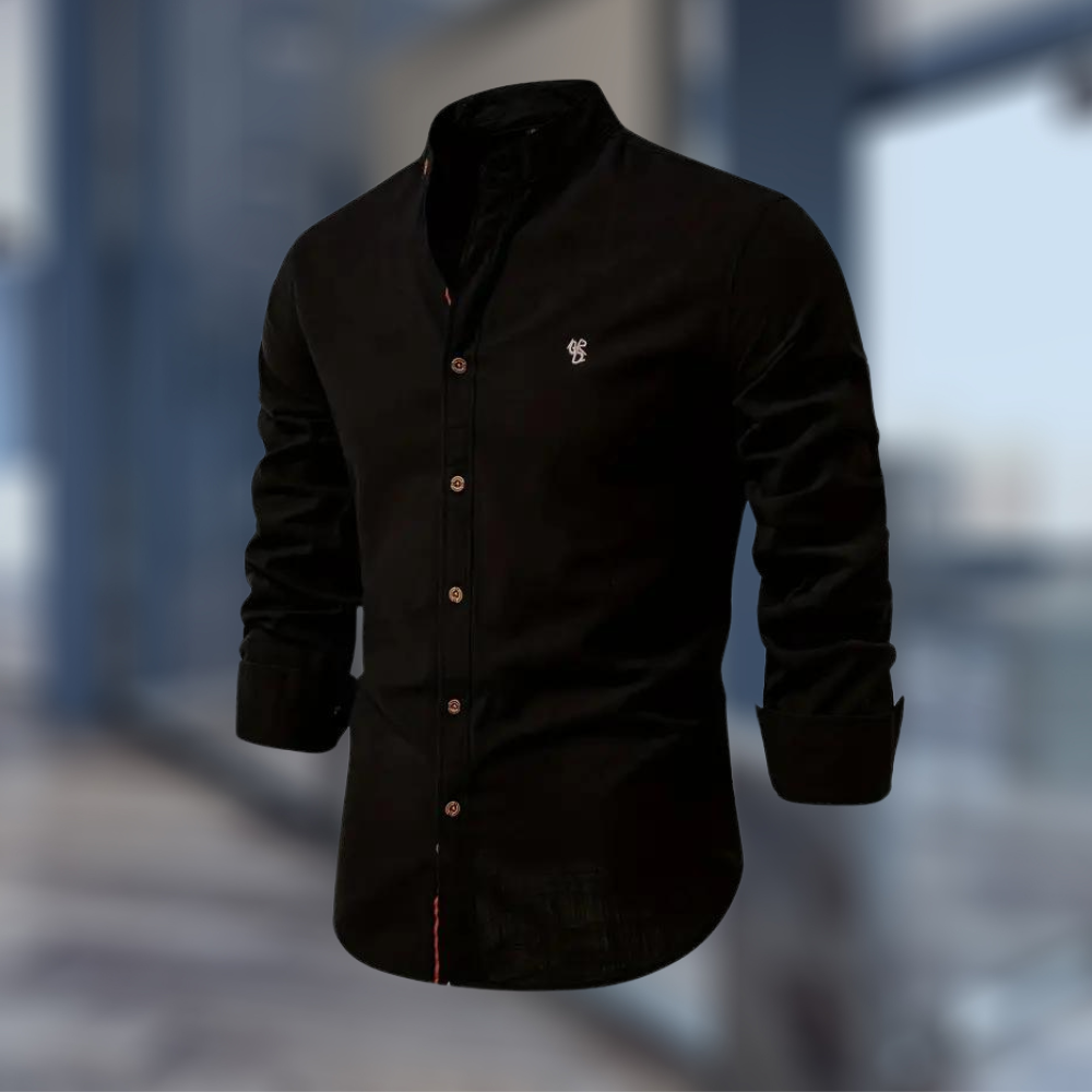 Polo manga longa homem design clássico moderno