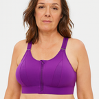 Sutiã desportivo feminino sem aros com suporte e alças largas