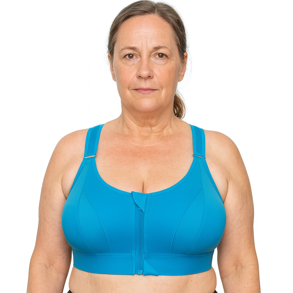 Sutiã desportivo feminino sem aros com suporte e alças largas