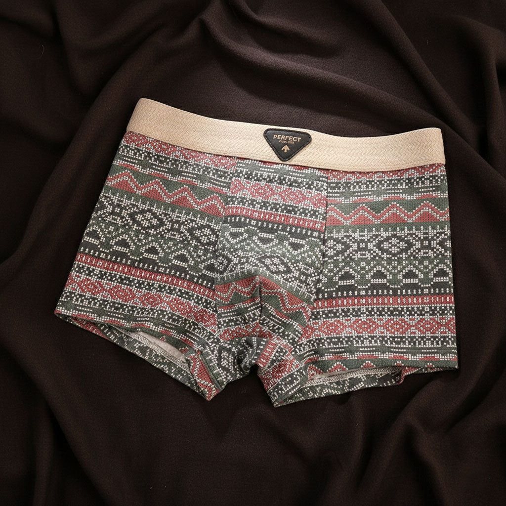 Cuecas boxer masculinas algodão orgânico com painéis de malha respirável