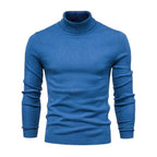 Camisola canelada homem gola alta quente manga comprida