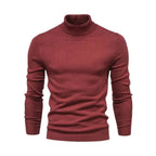 Camisola canelada homem gola alta quente manga comprida