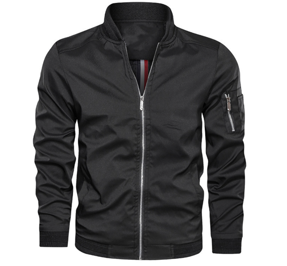 Bomber jacket leve homem corte folgado casual