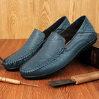 Mocassins de couro masculinos italianos 100% couro legítimo clássico