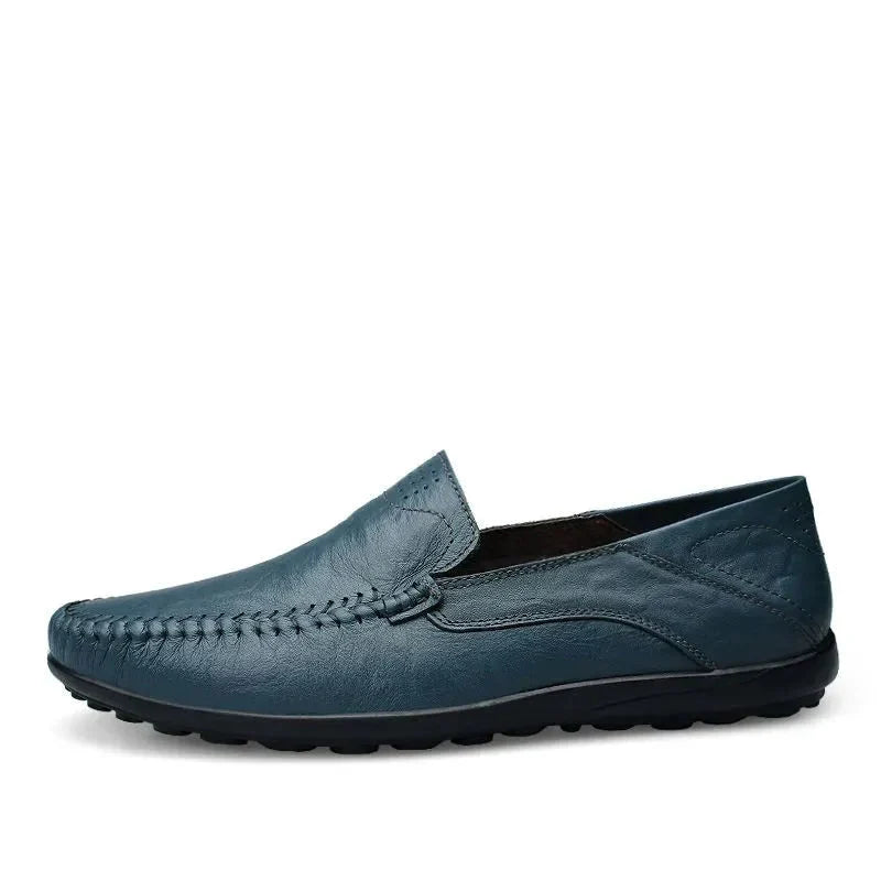 Mocassins de couro masculinos italianos 100% couro legítimo clássico