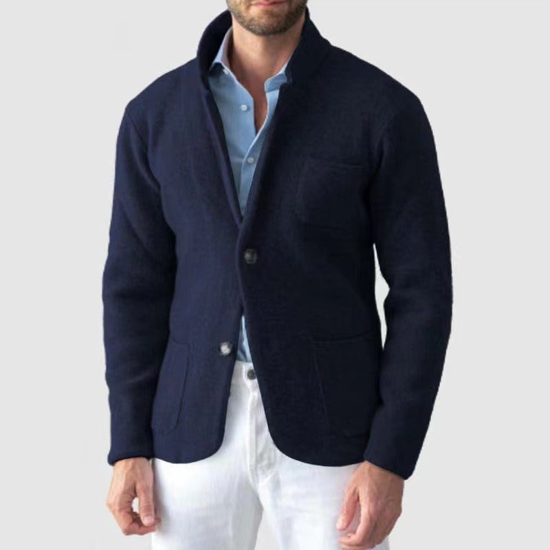 Cardigan masculino tricotado casual caimento moderno