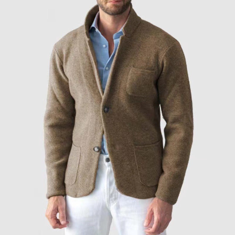 Cardigan masculino tricotado casual caimento moderno