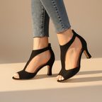 Sapatos ortopédicos de salto femininos respiráveis com suporte traseiro estabilizado