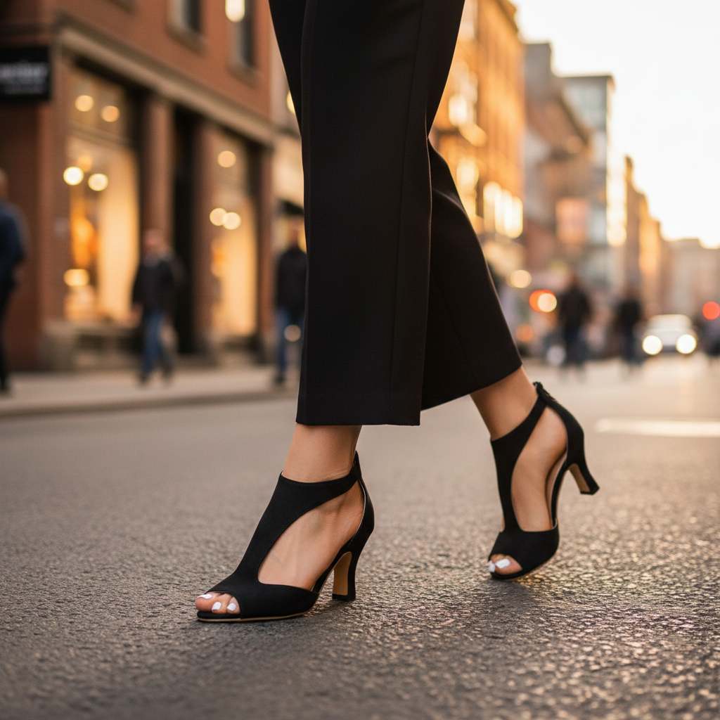 Sapatos ortopédicos de salto femininos respiráveis com suporte traseiro estabilizado