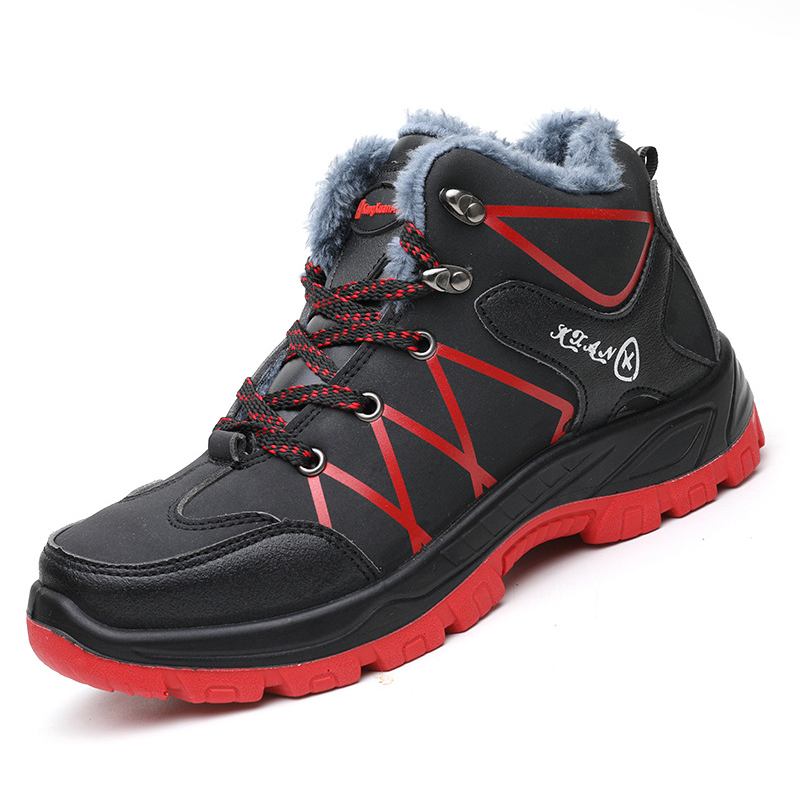 Sapatos de segurança biqueira de aço impermeável antiderrapante para inverno
