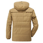 Parka de inverno homem forrada fleece com capuz design minimalista