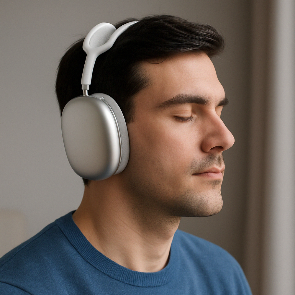 Auscultadores Bluetooth sem fios over-ear com cancelamento de ruído e microfone integrado
