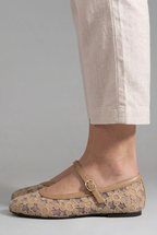 Sapatilhas femininas Mary Jane renda floral bico redondo sola rasa