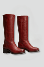 Botas ortopédicas femininas cano médio salto bloco biqueira redonda